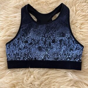 Champion Black and Blue Snakeskin Sports Bra